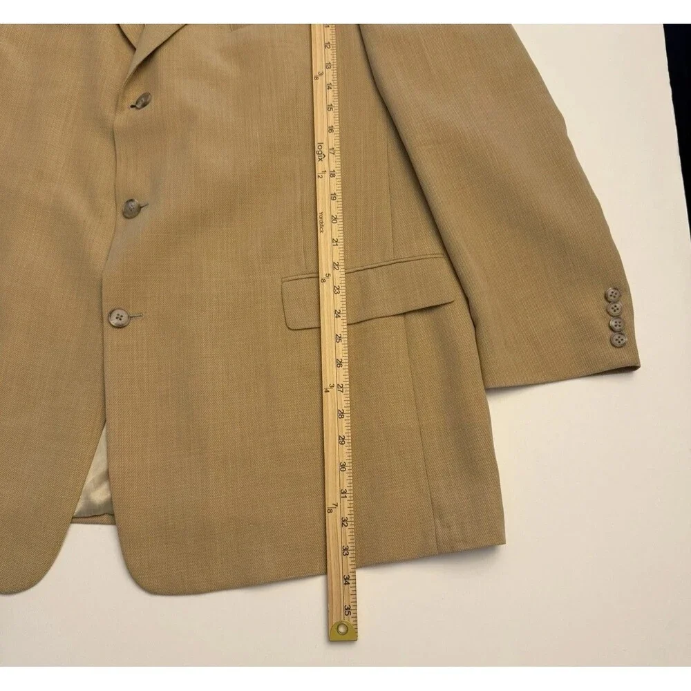 Vintage Burberry London Mens 50S Tan Wool Sport Coat Blazer USA Made